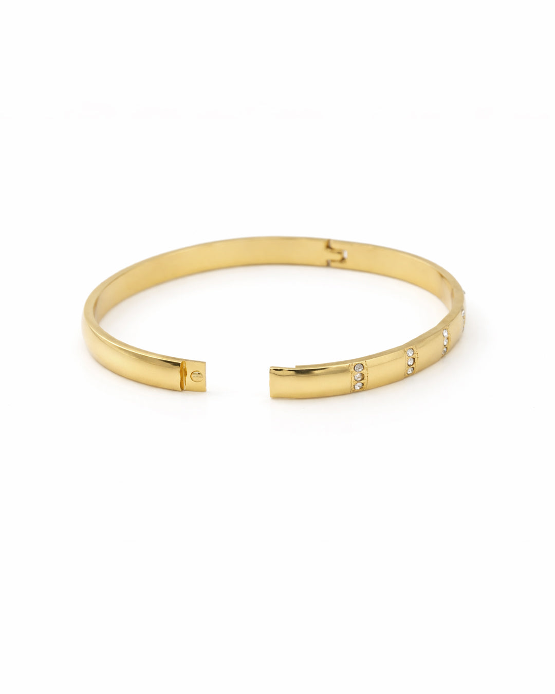 Crystal Column Grid Gold Plated Kada