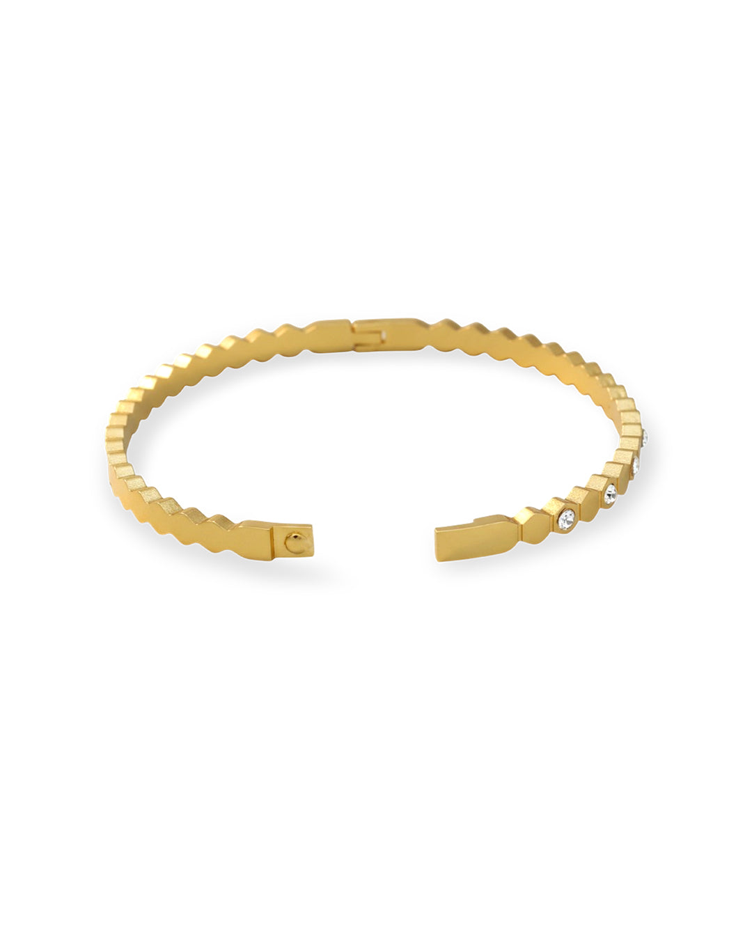 Hexagon Crystal Eternity Gold Plated Kada