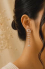 Crystal Fishbone Rose Gold Silver 925 Earrings