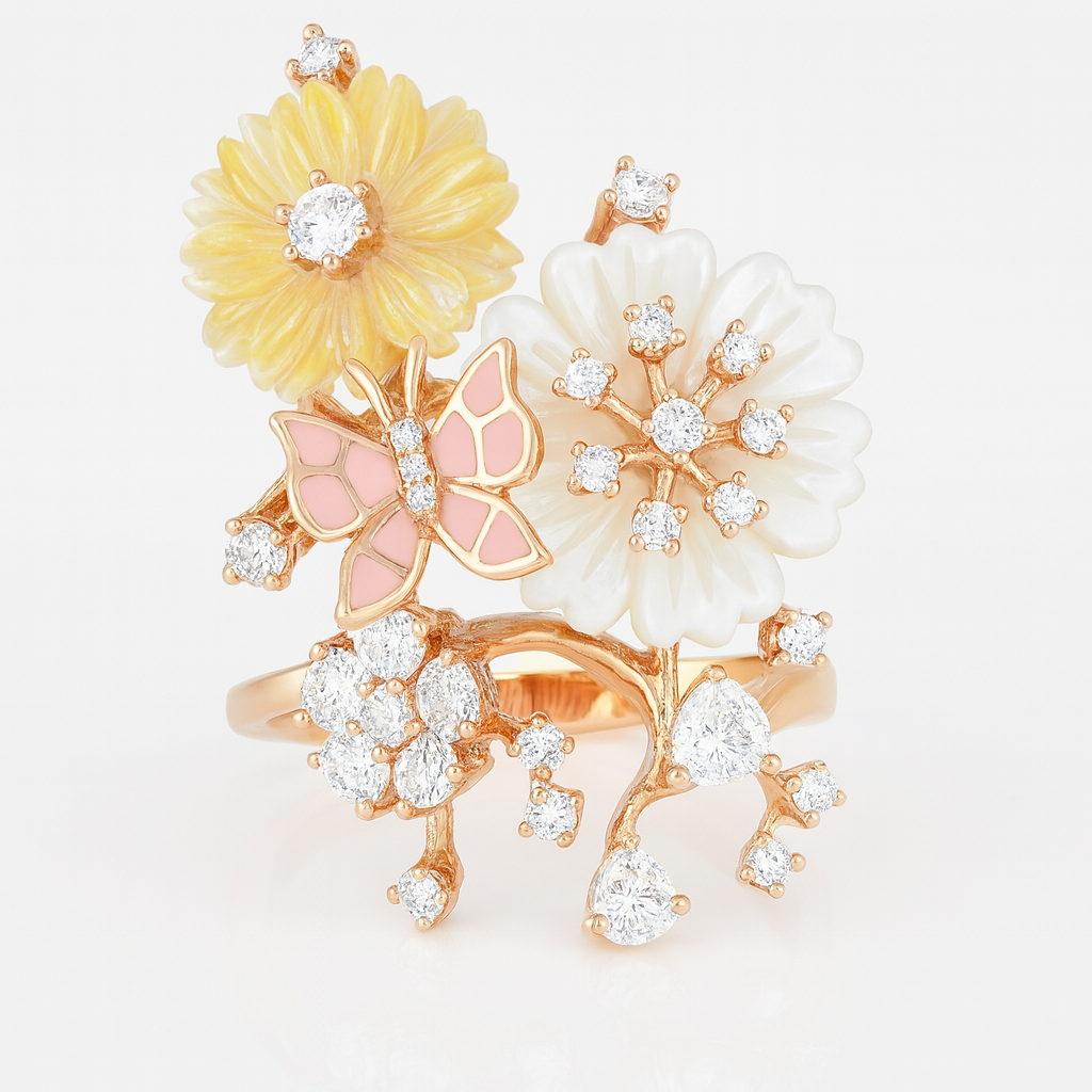 Eternal Flora Ring – Pure Silver 925 with Enamel & CZ Detailing