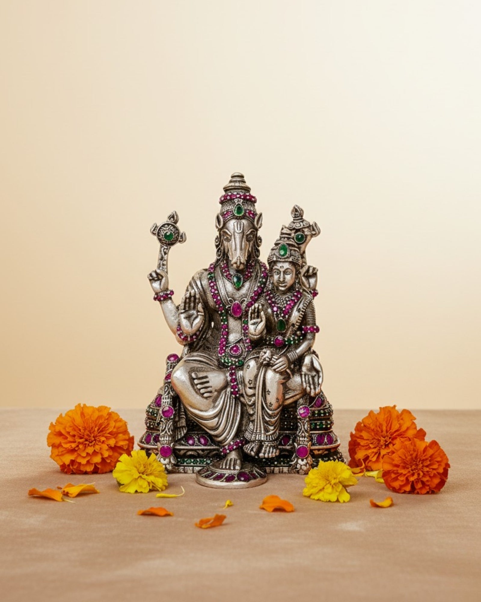 Sri Hayagriva Lakshmi Silver 925 Idol — 3 Inch