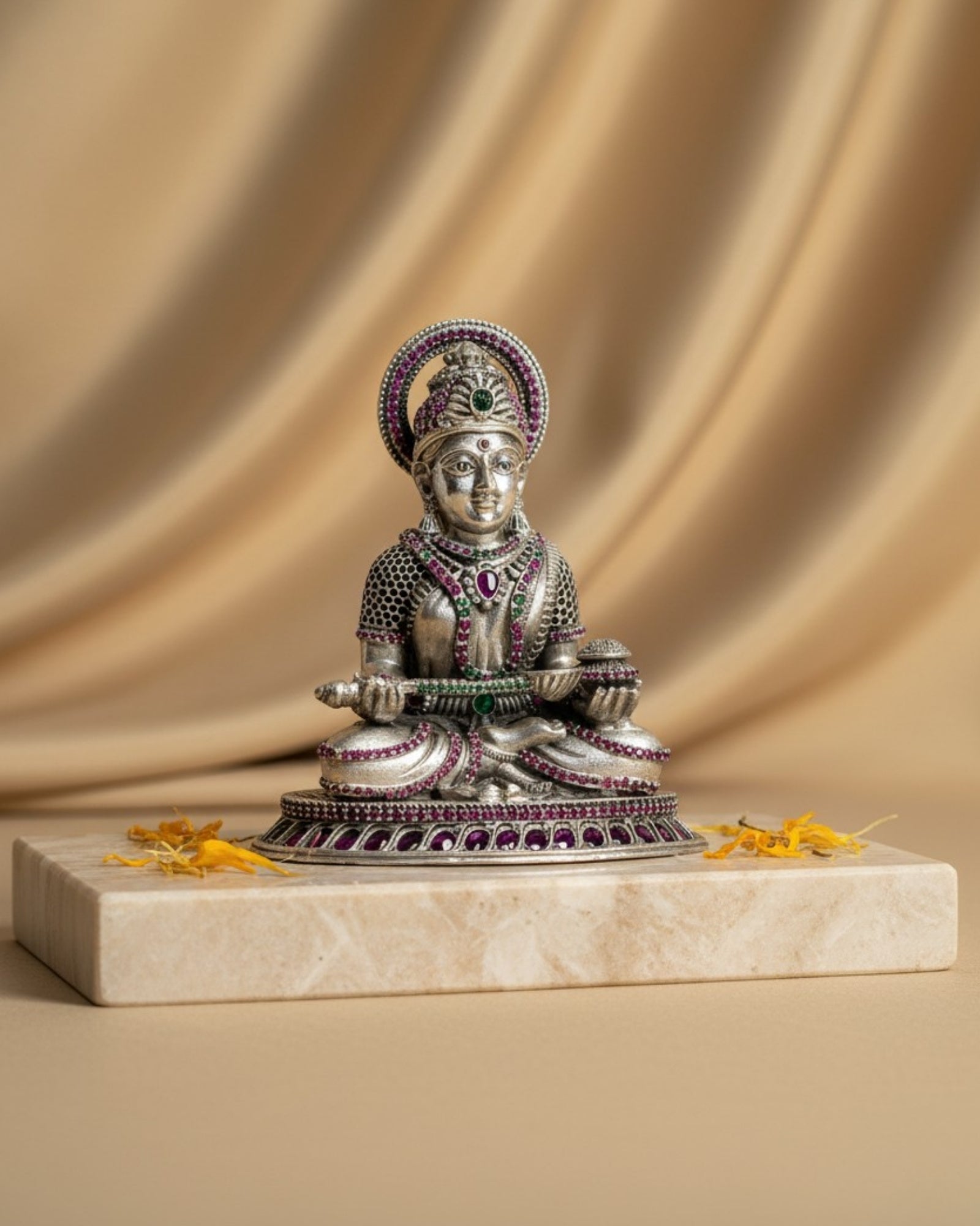 Maa Annapurneshwari Silver 925 Idol — 3 Inch