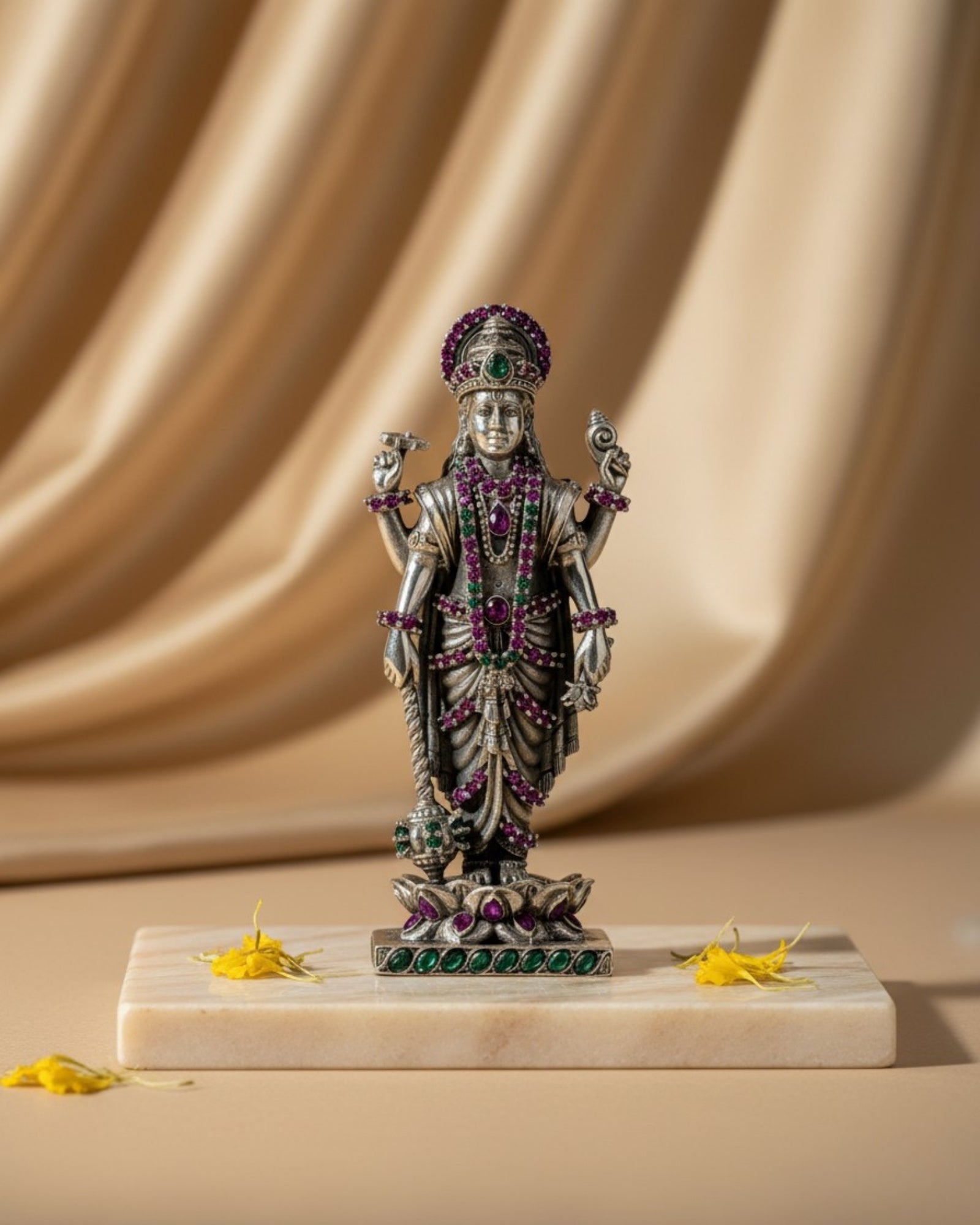 Lord Dhanvantari Silver 925 Idol — 3 Inch