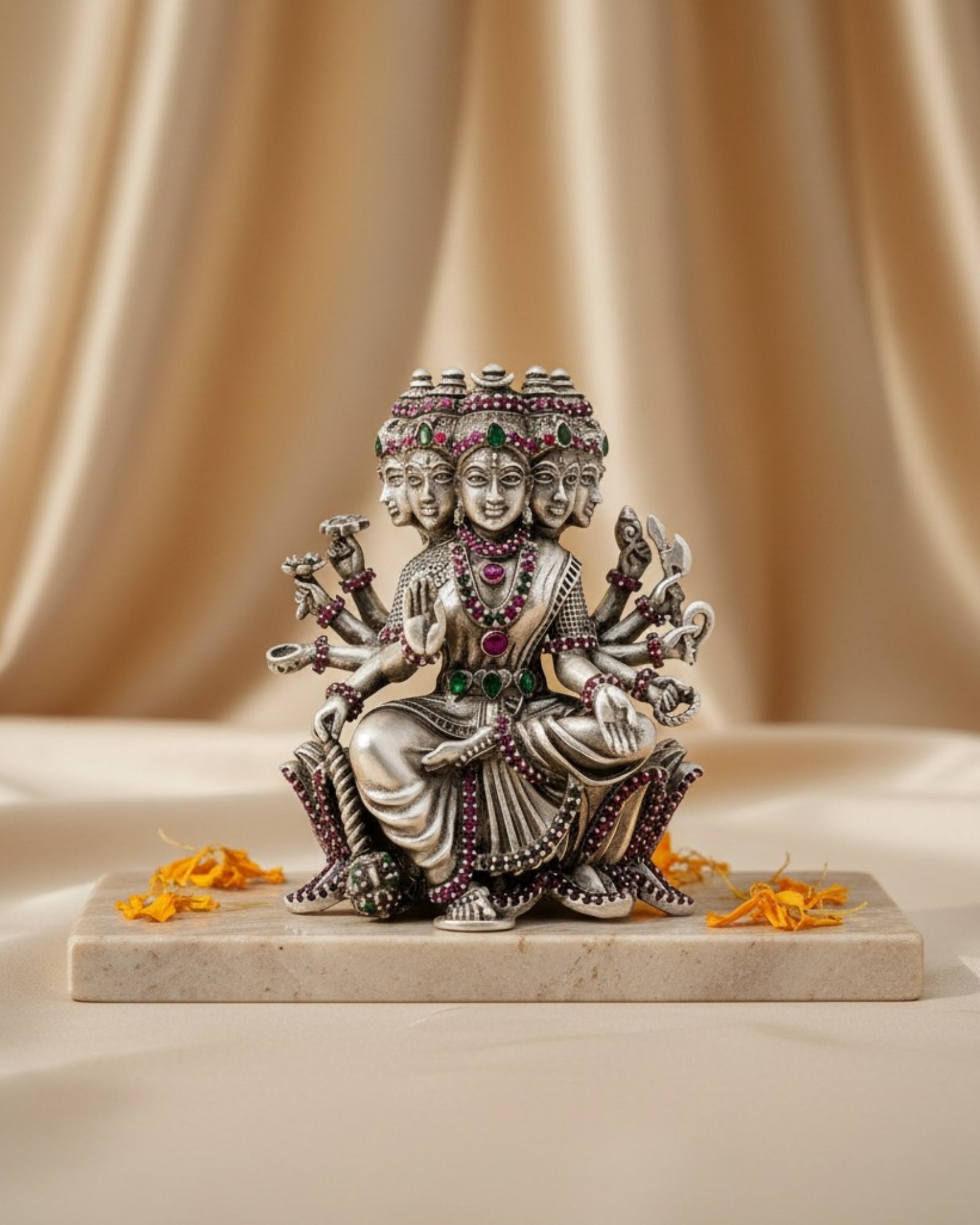 Gayatri Devi Silver 925 Idol — 3 Inch
