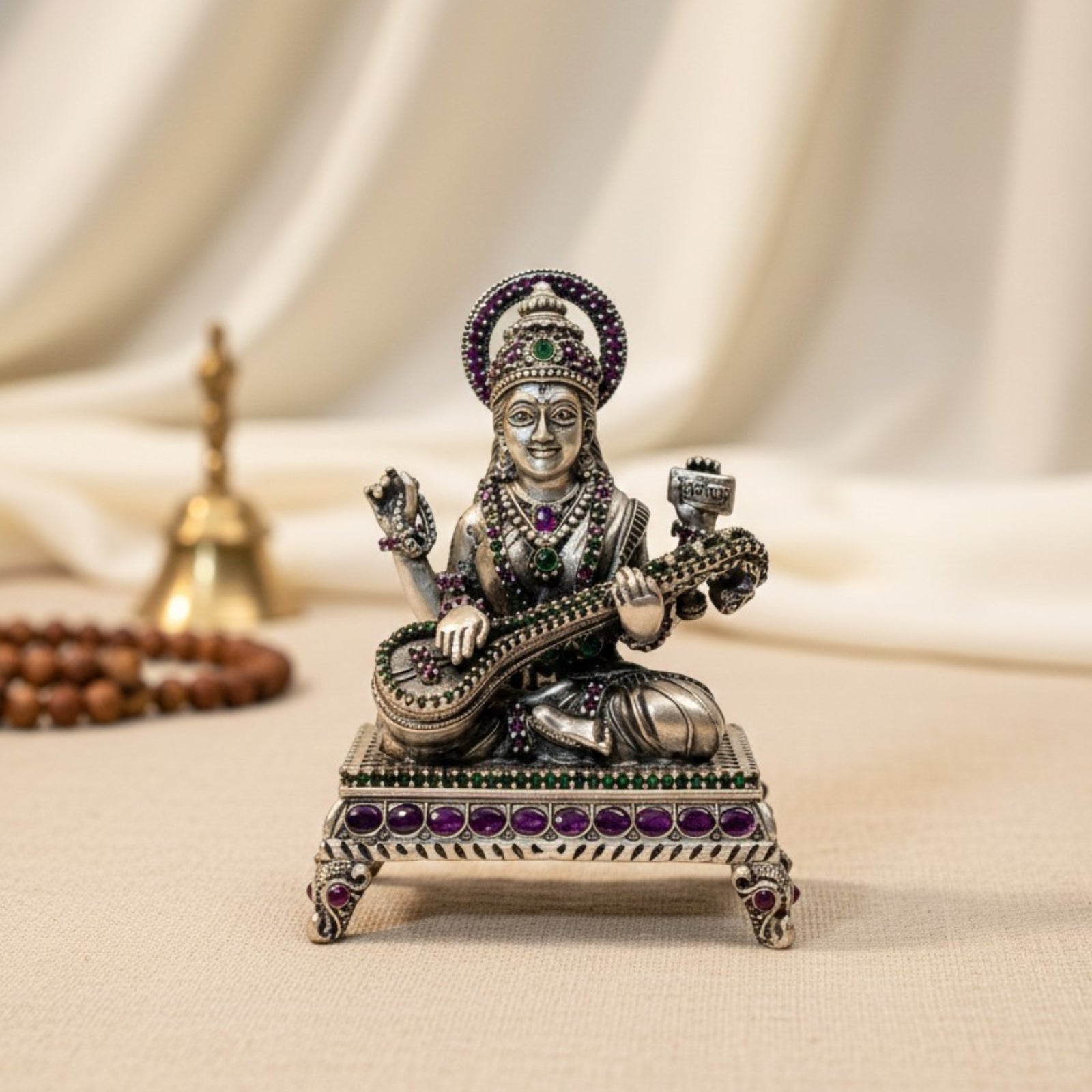 Paata Maa Saraswati Idol in 925 Silver