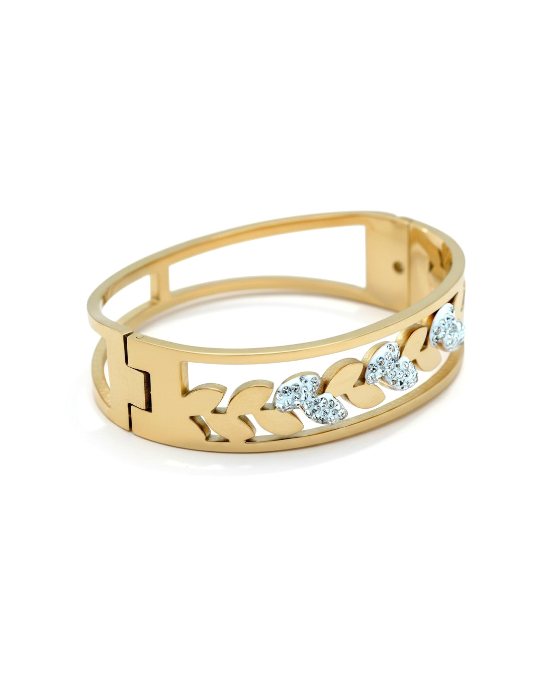 Crystal Laurel Gold Plated Kada