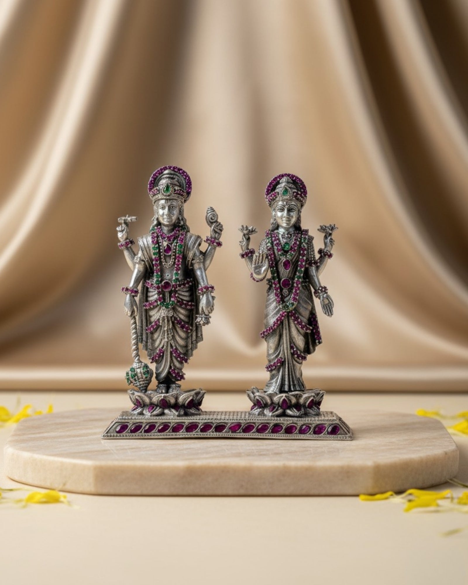 Lakshmi Narayan Standing Pure Silver Idol (3 Inch, 170g)