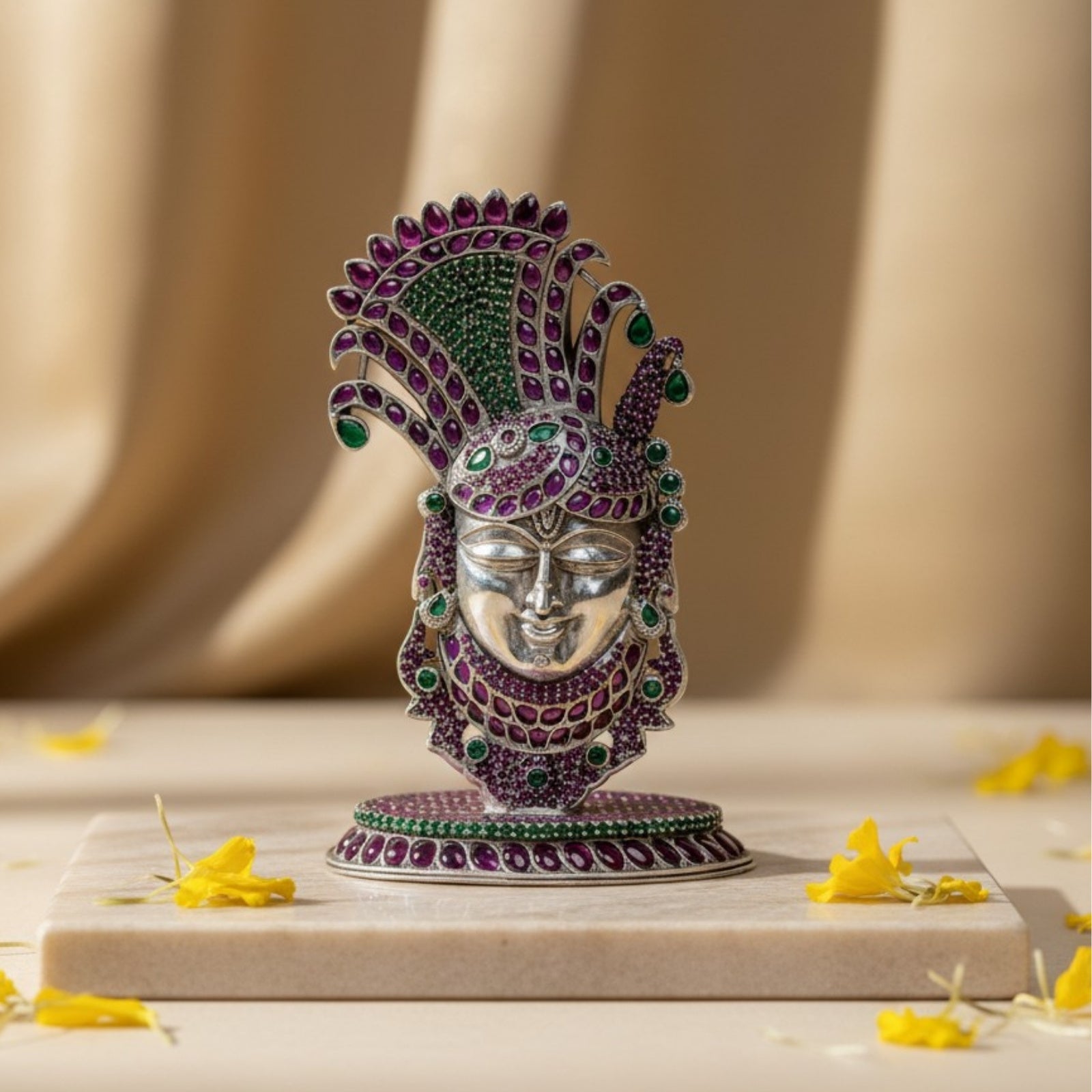 Lord Sreenathji Pure Silver Idol (3 Inch, 70g)