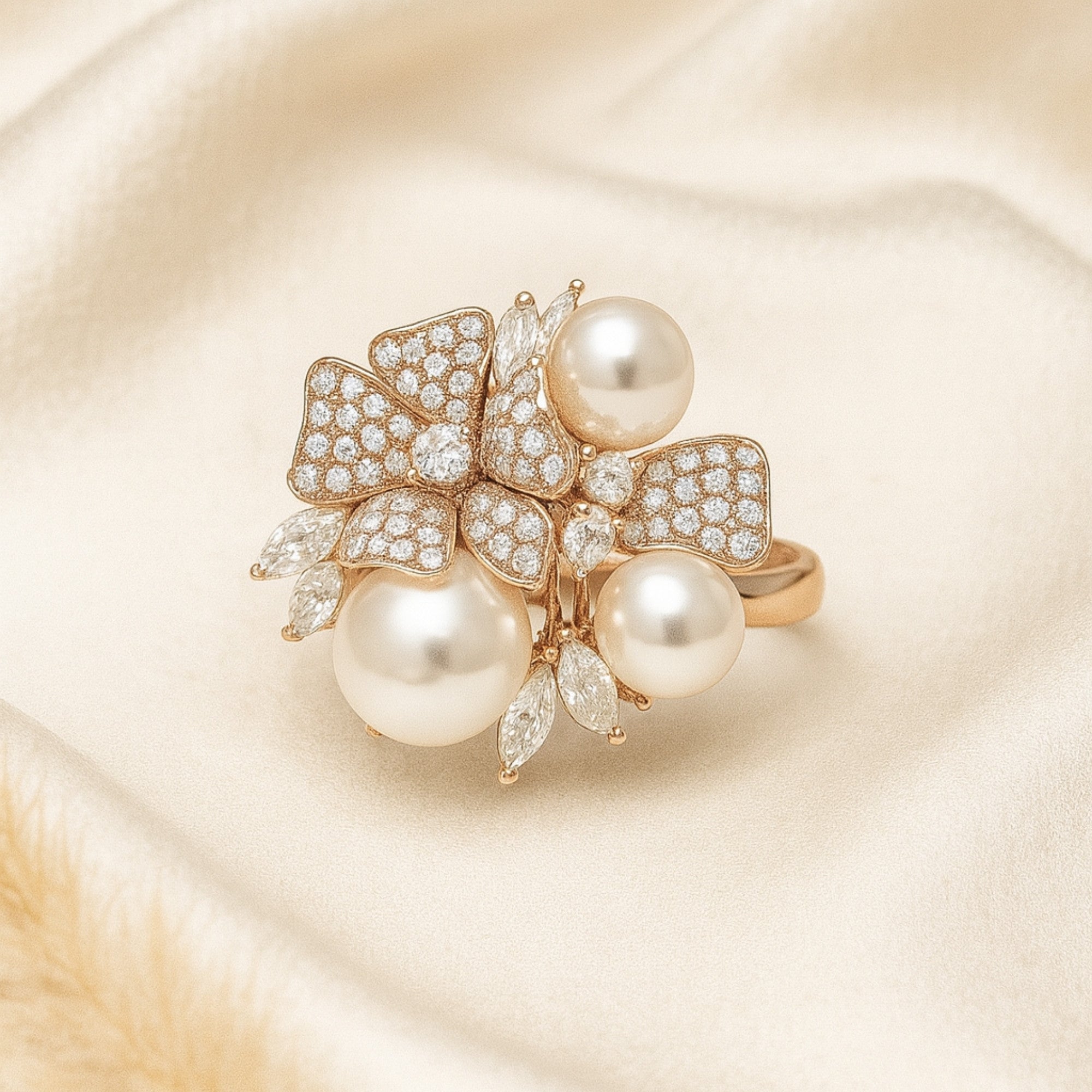 Eternal Royale Ring – Pure Silver 925 with Pearl & Stone Detailing