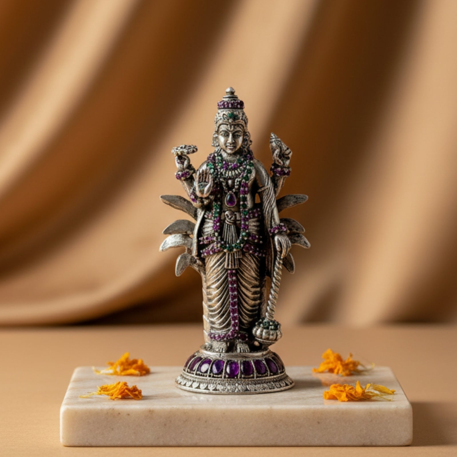 Lord Satyanarayana Silver 925 Idol