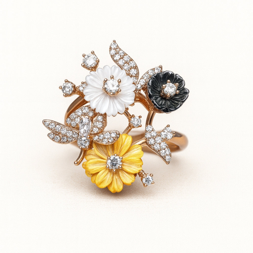 Eternal Tria Ring – Pure Silver 925 with Fine Stone Detailing