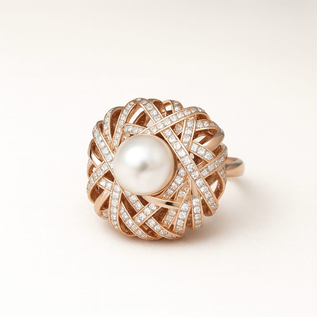 Eternal Radiance Ring – Pure Silver 925 with Pearl & CZ Detailing