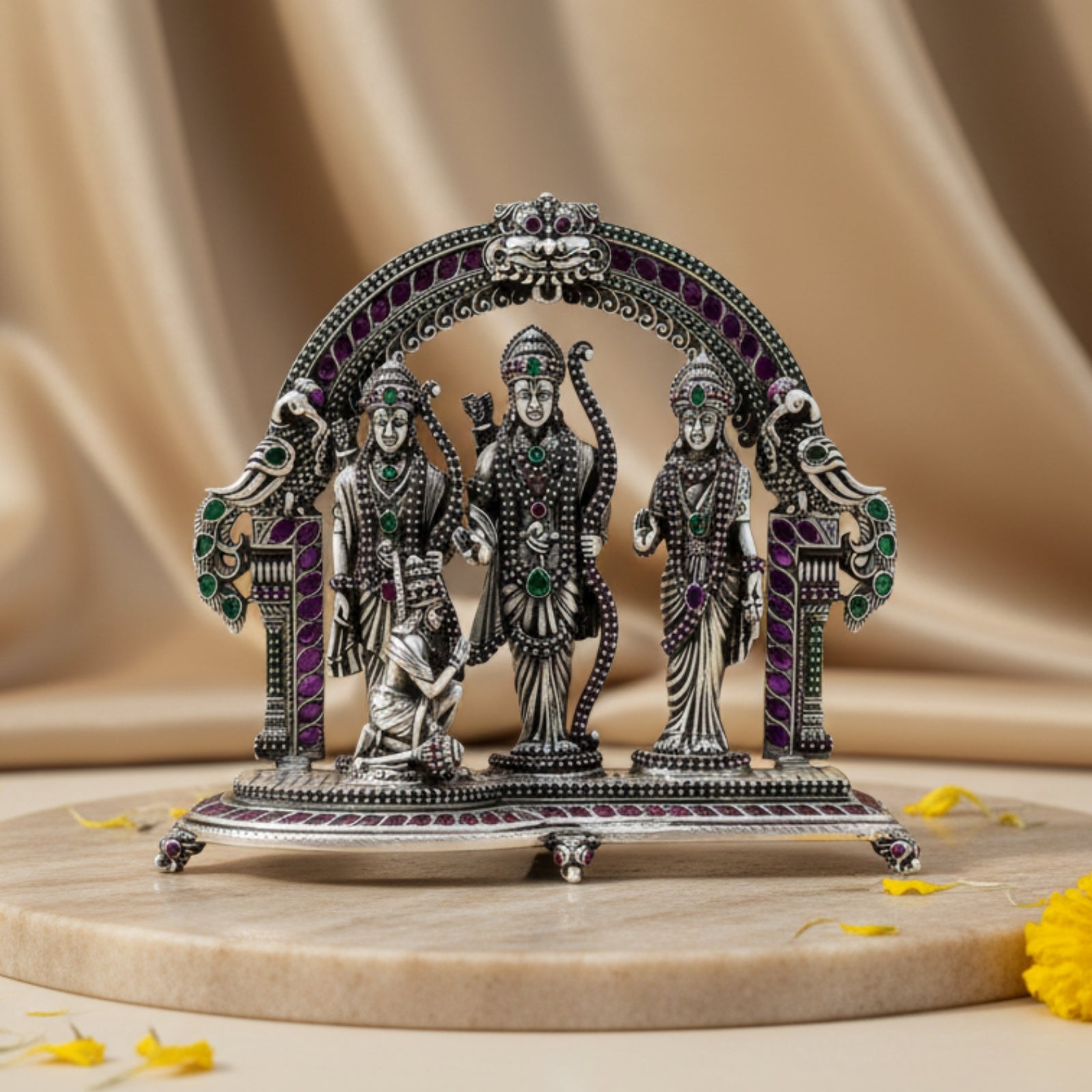 Ram Darbar Pure Silver Idol (3 Inch, 120g)