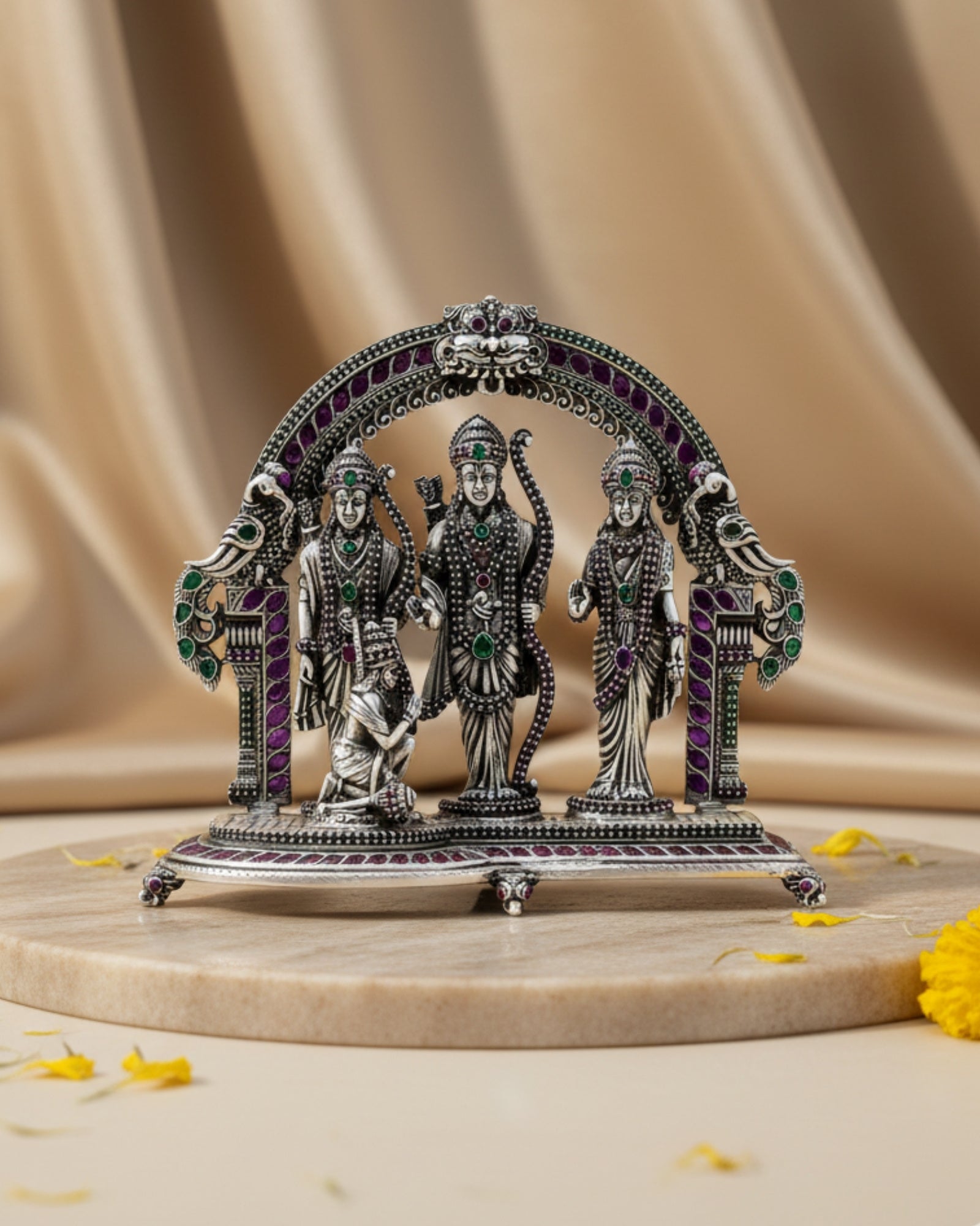 Ram Darbar Pure Silver Idol (3 Inch, 120g)