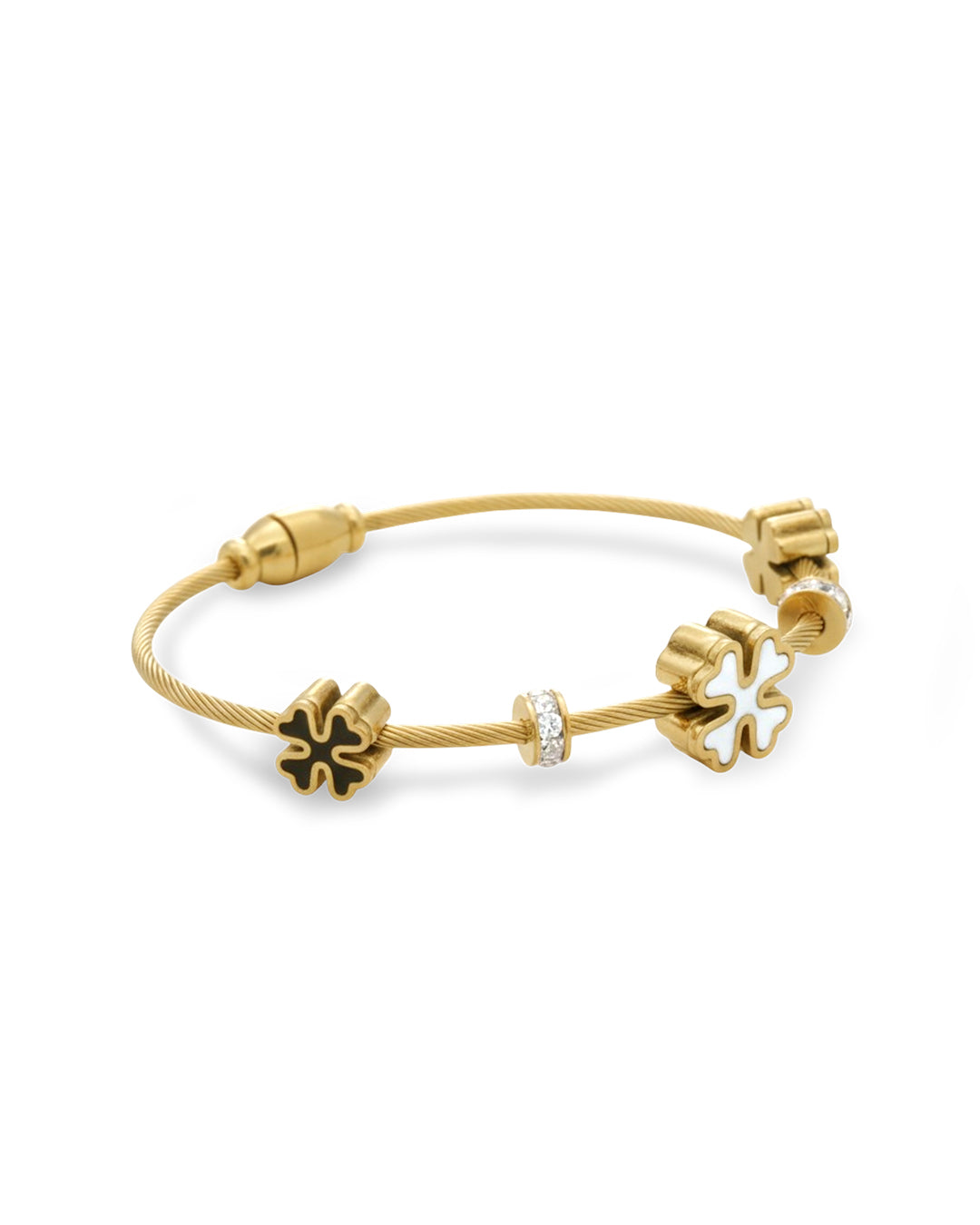 Clover Charm Duality Gold Plated Kada