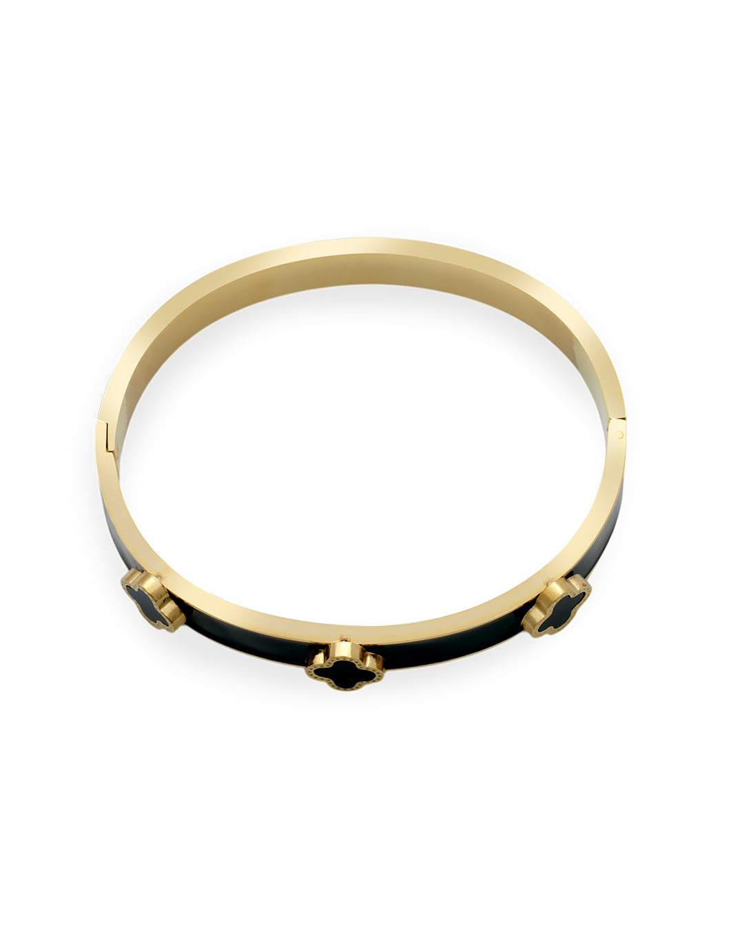 Onyx Clover Gold Plated Kada