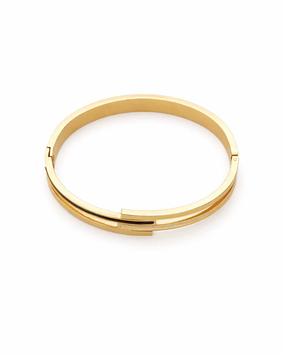 Monochrome Enamel Bypass Gold Plated Kada