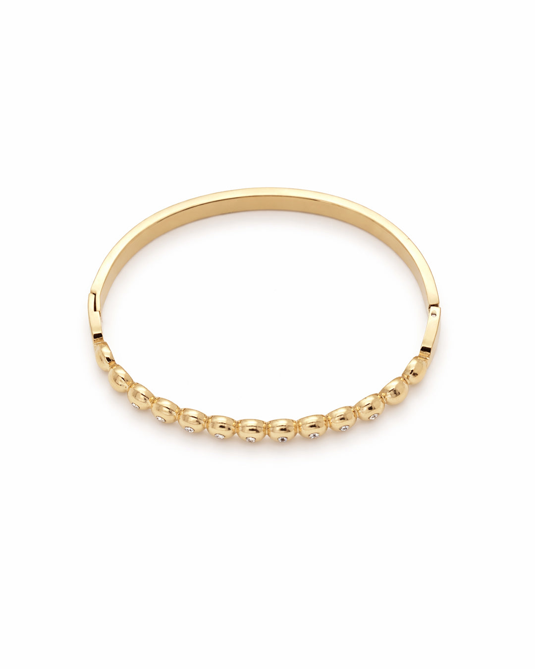 Beaded Rail Crystal Gold Plated Kada
