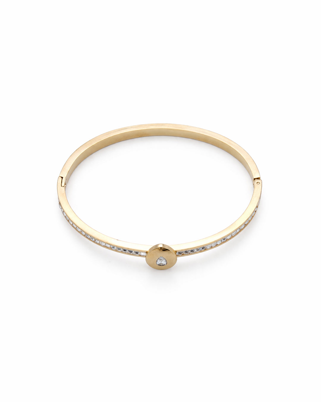 Teardrop Solitaire Crystal Gold Plated Kada