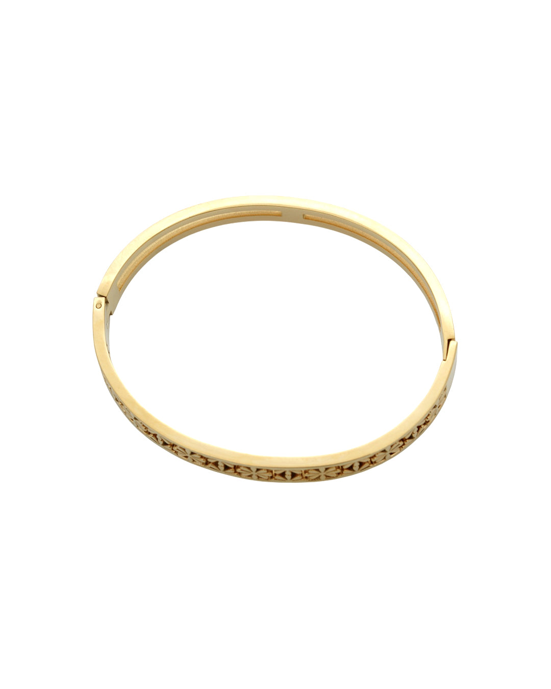 Crystalline Halo Open-Rail Gold Plated Kada