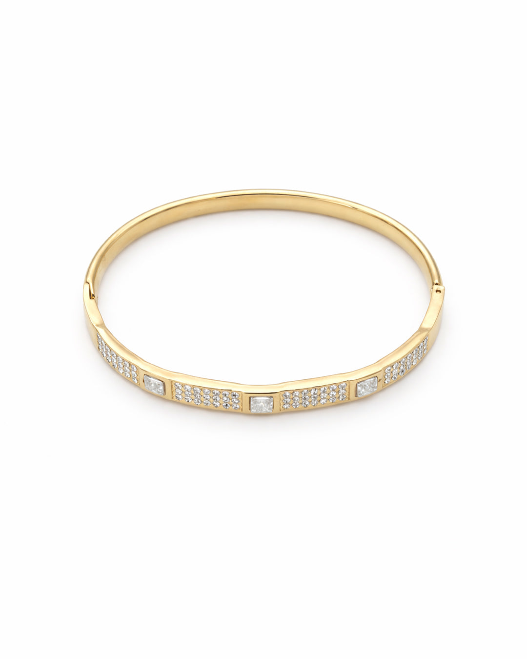 Crystal Mosaic Hexagon Gold Plated Kada