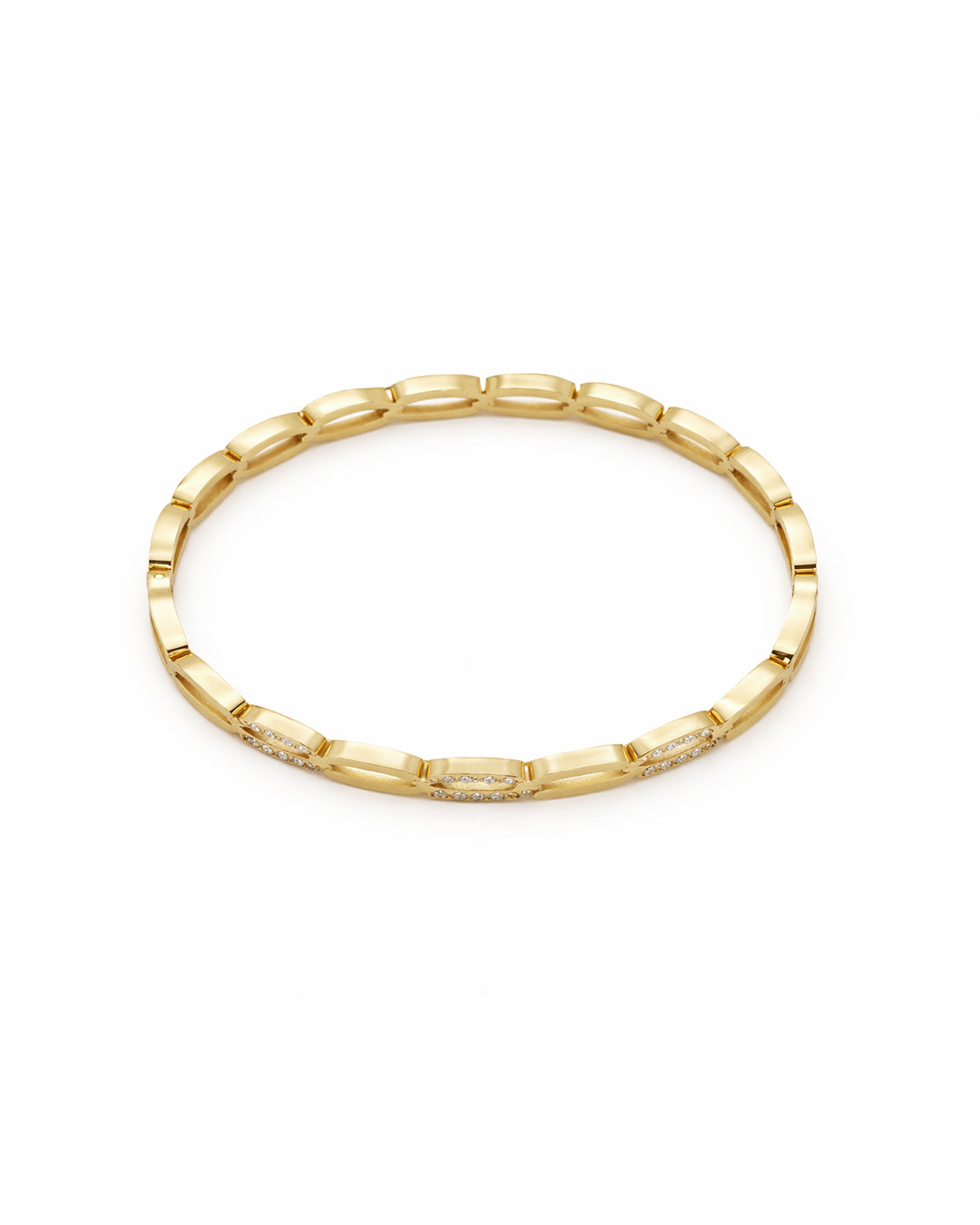 Crystal Link Chain Gold Plated Kada