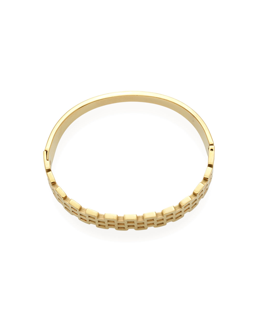 Textured Brick Link Gold Plated Kada