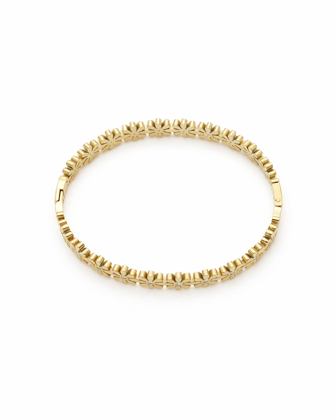 Dainty Floral Daisy Gold Plated Bangle Kada