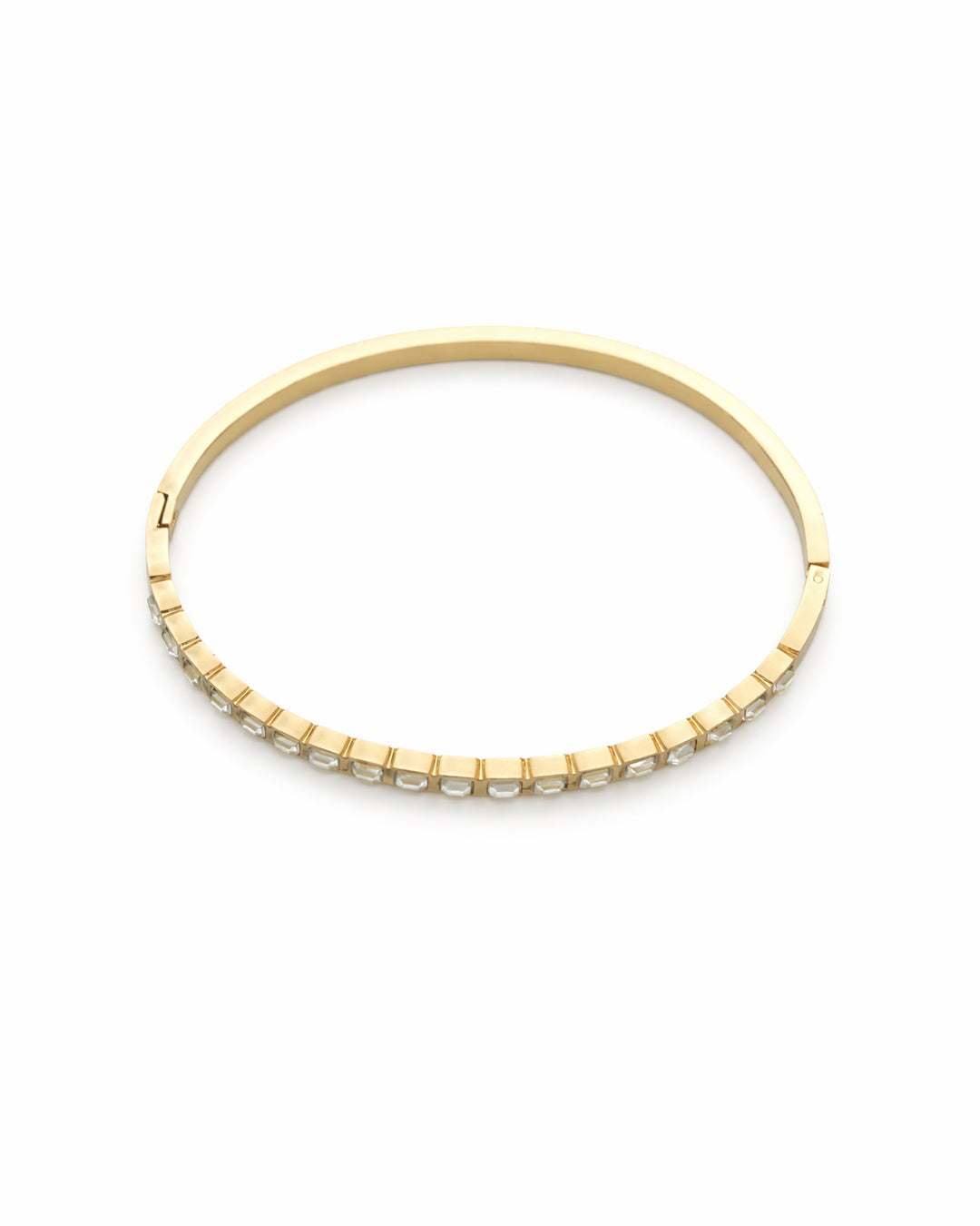 Full-Rail Baguette Crystal Gold Plated Kada