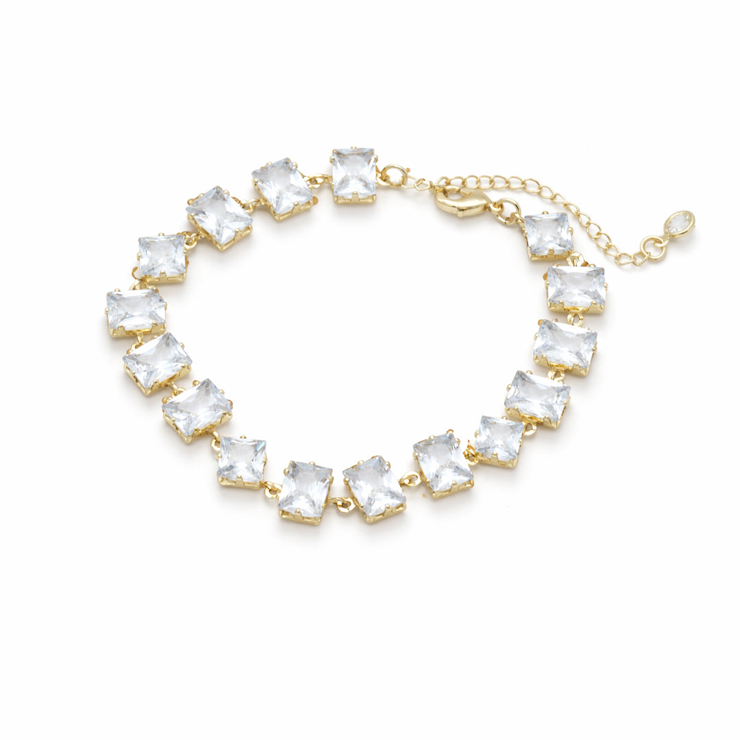 Crystal Cascade Gold Plated Bracelet