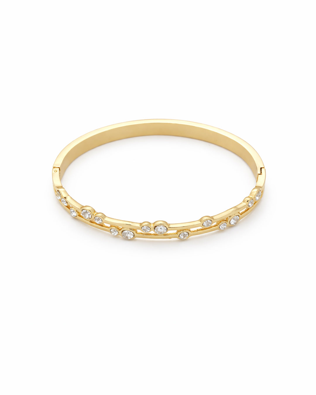 Dewdrop Double-Rail Crystal Gold Plated Kada