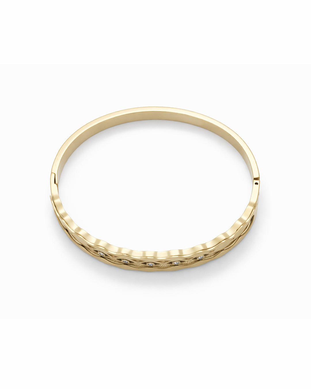 Lattice Weave Crystal-Set Gold Plated Kada