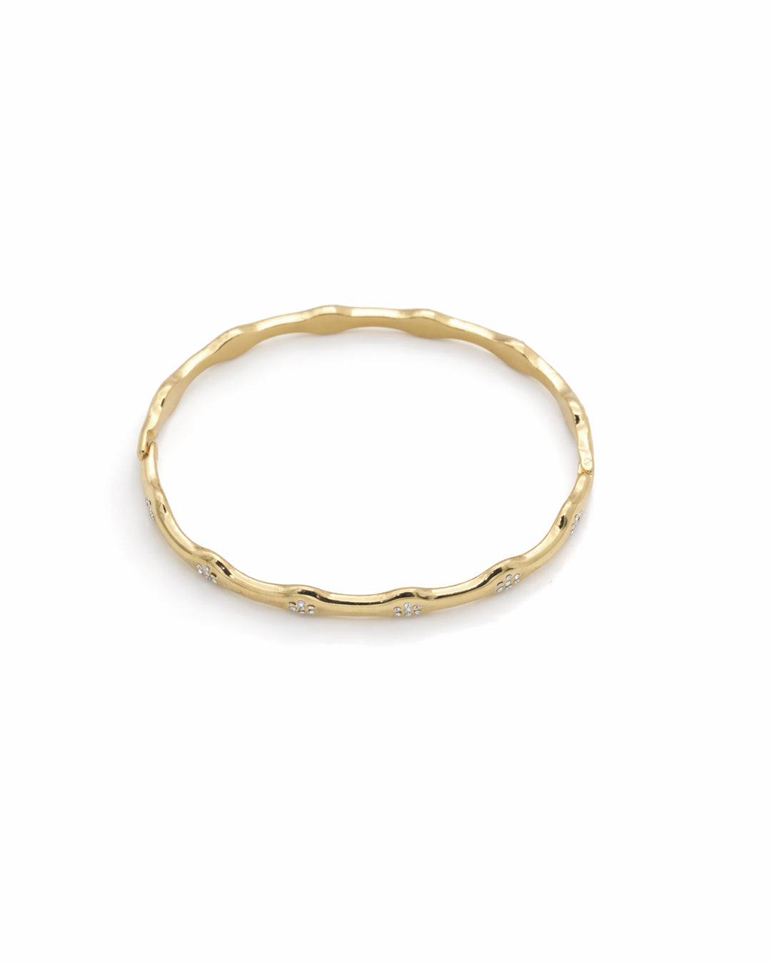 Scallop Wave Pavé Crystal Gold Plated Kada