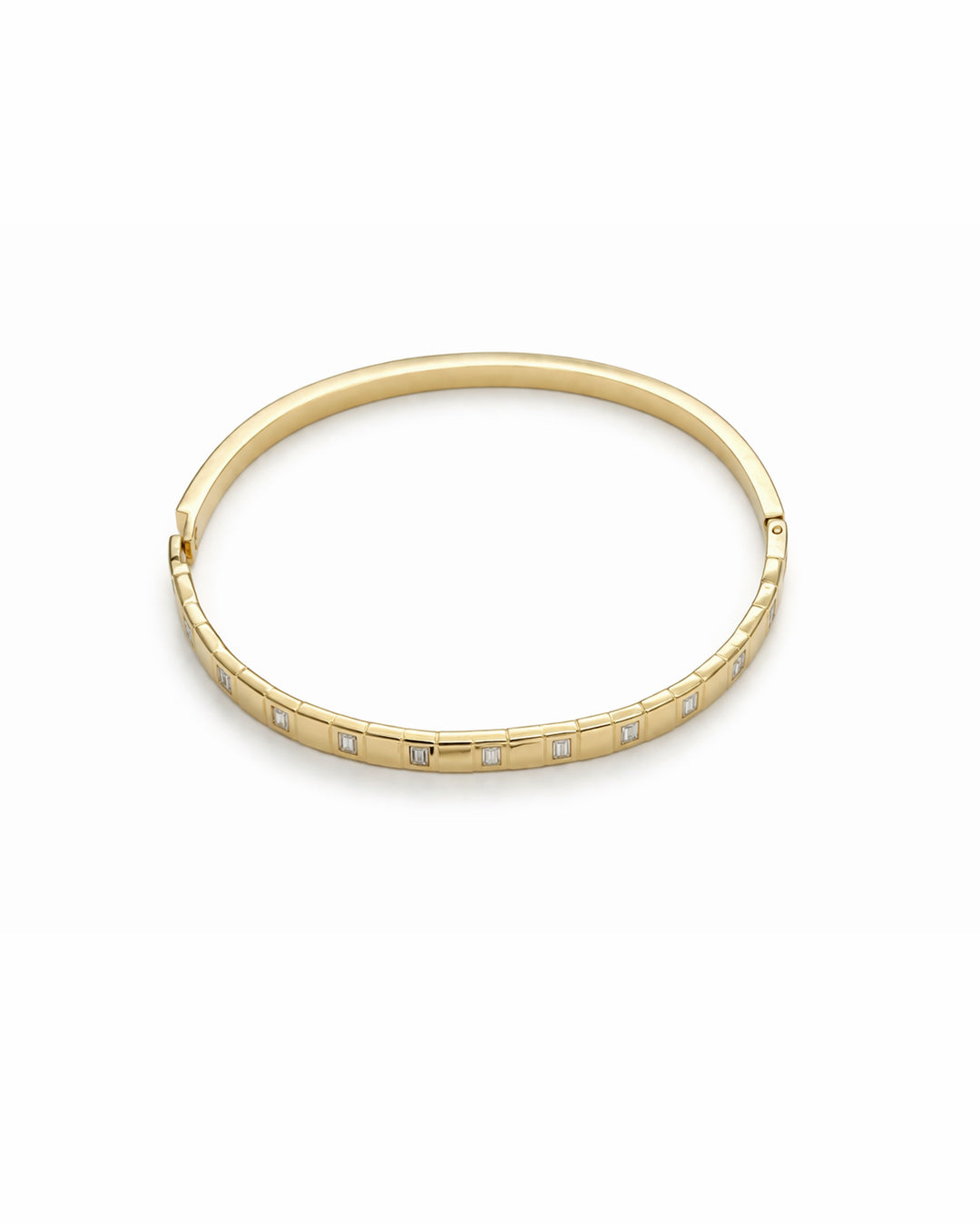 Baguette Flush Set Eternity Gold Plated Kada