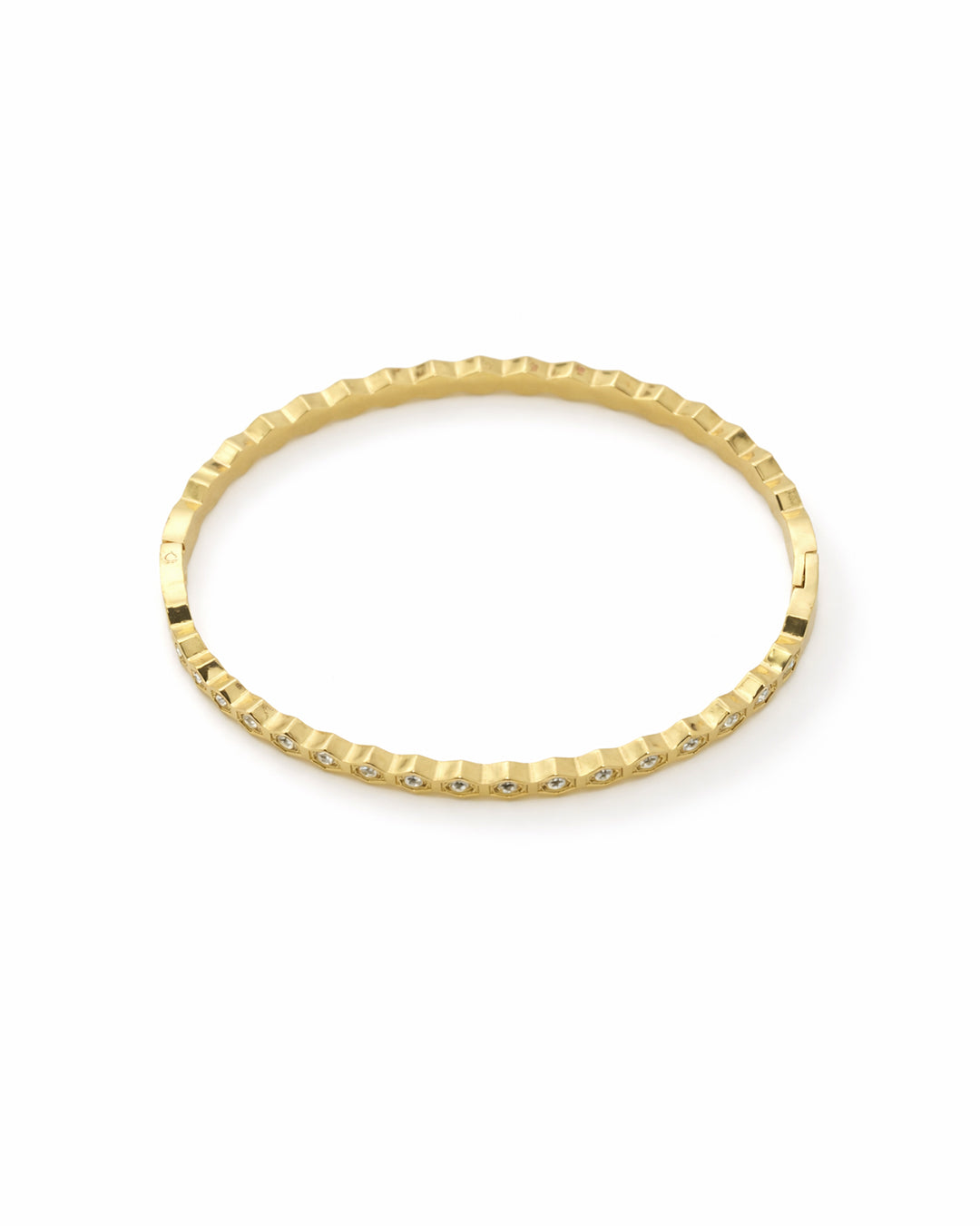 Hexagon Eternity Crystal Gold Plated Bangle Kada