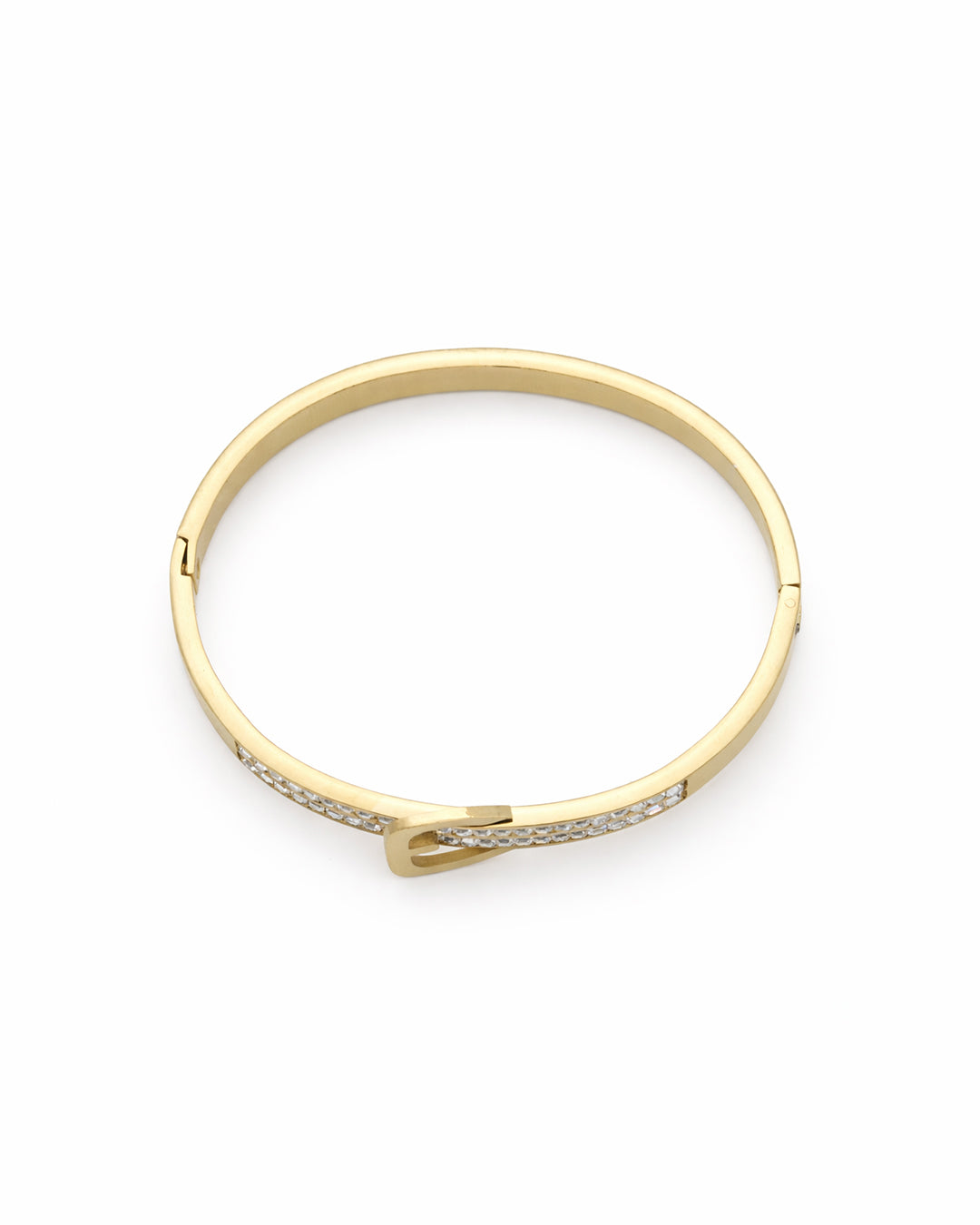 Crystal Double-Rail Buckle Gold Plated Kada