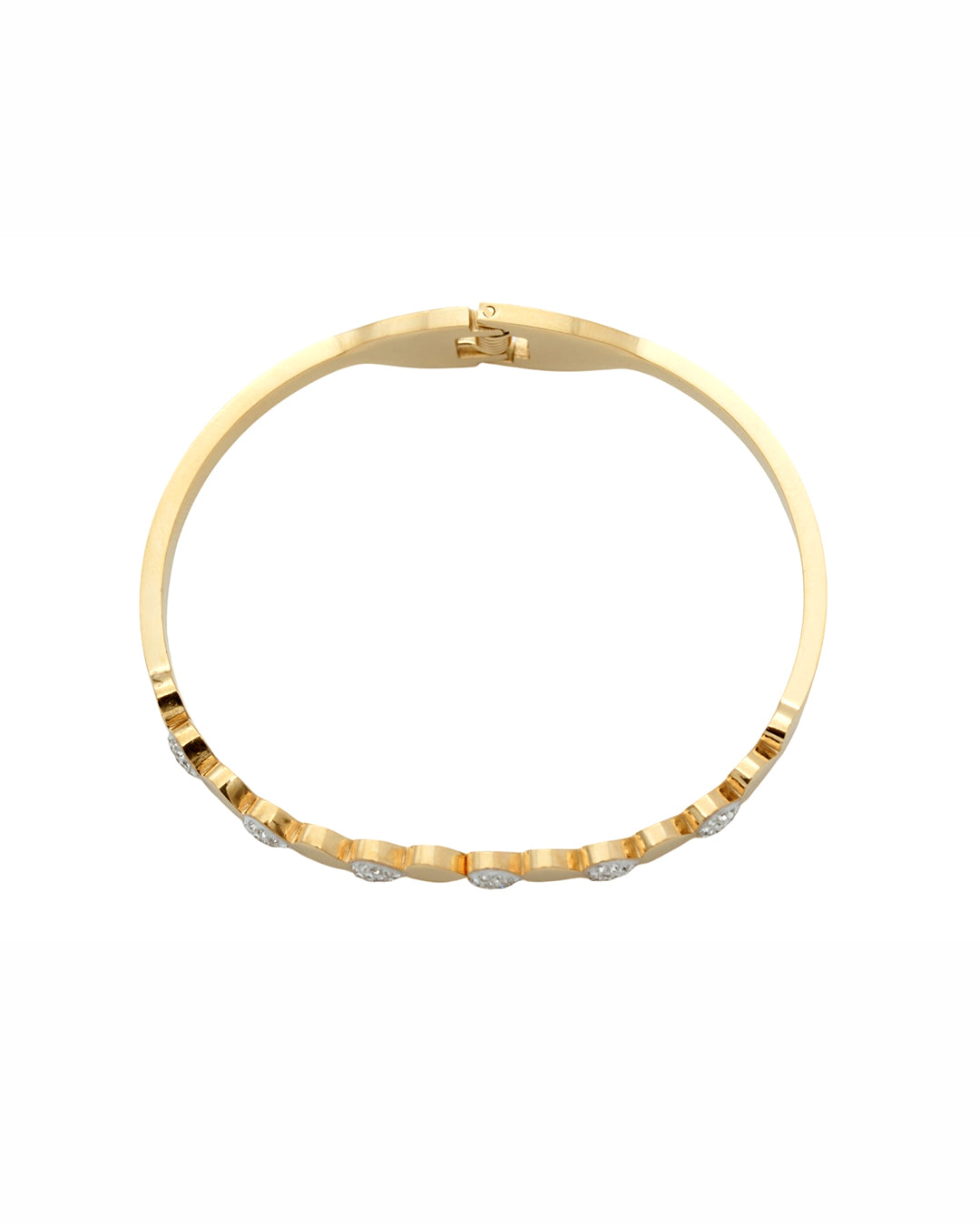 Eternal Heart-Link Crystal Pavé Gold Plated Kada