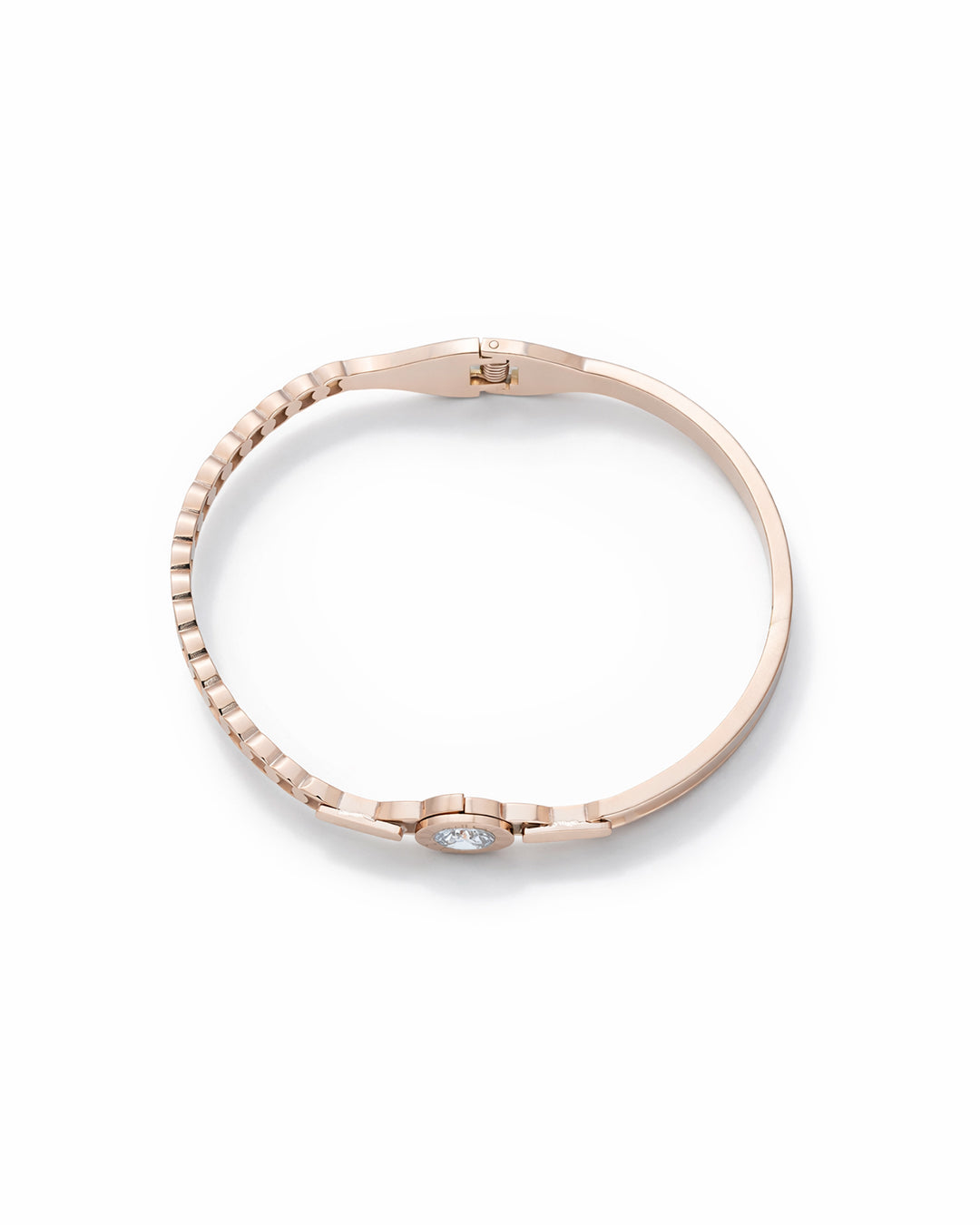 Roman Numeral Solitaire Rose Gold Plated Kada