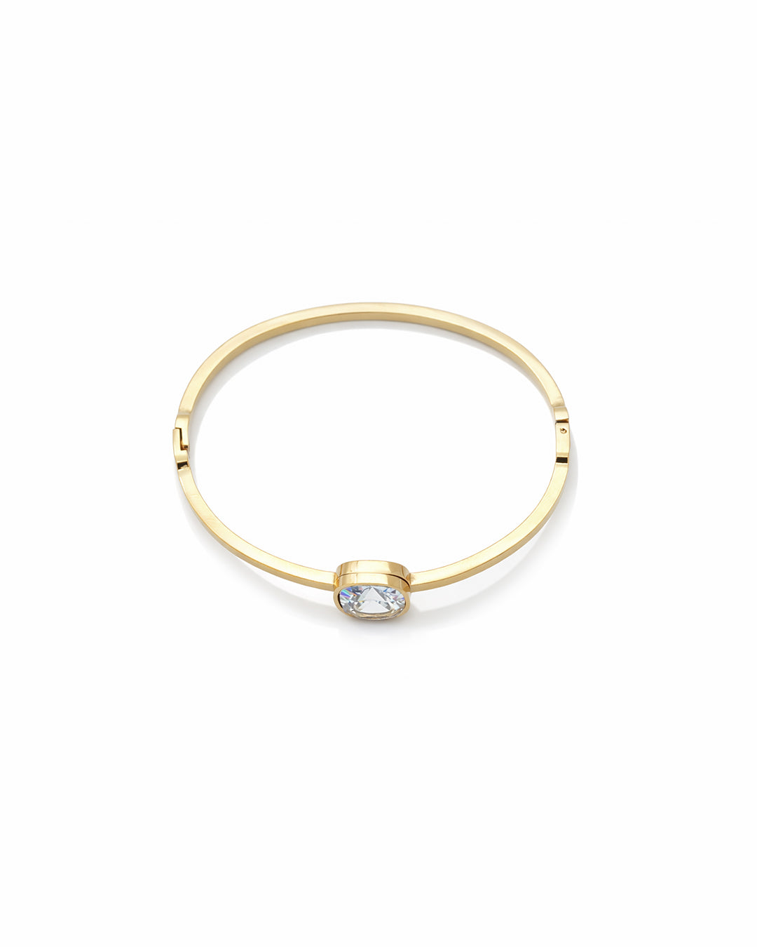 Cushion Solitaire Bezel Bangle Kada
