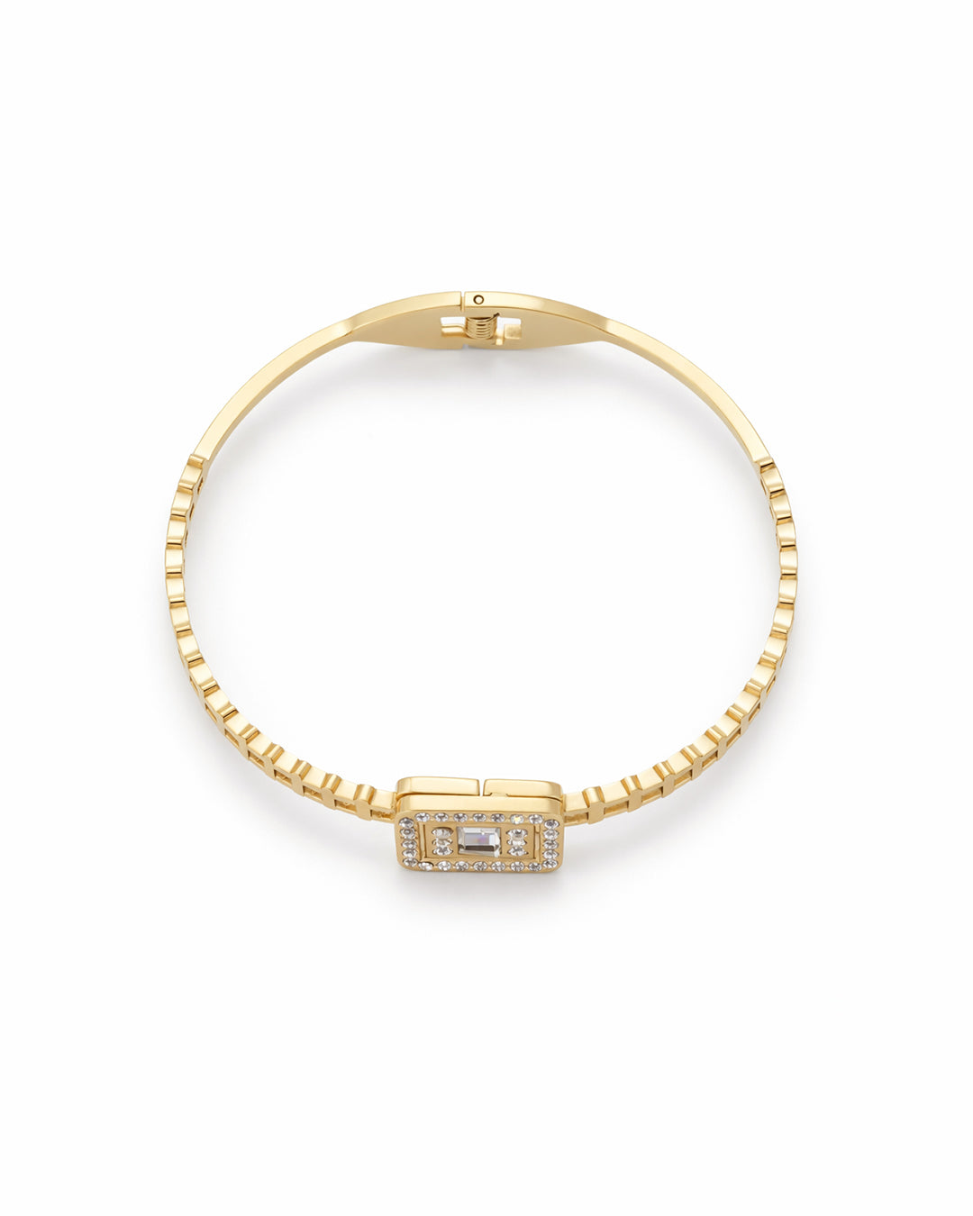 Baguette Halo Square Gold Plated Kada