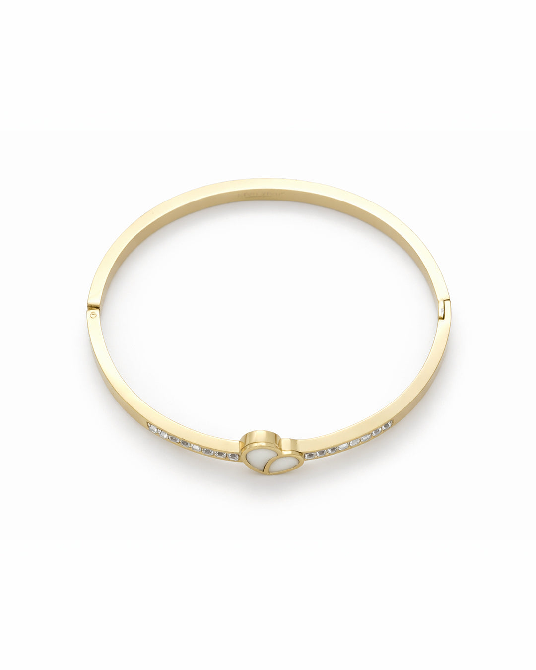Mother of Pearl Heart Crystal Gold Plated Kada