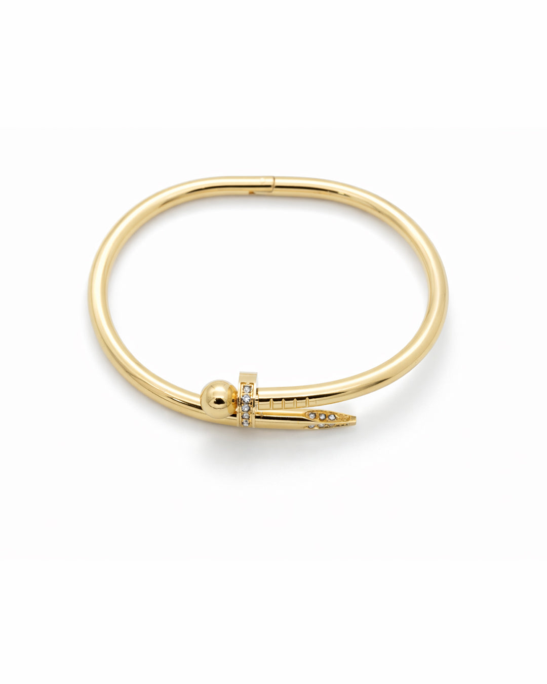 Crystal Encrusted Nail Gold Plated Kada