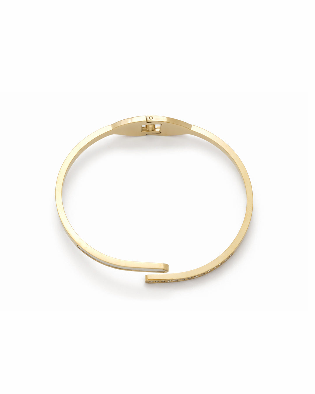 Mother of Pearl Bypass Crystal Gold Plated Kada